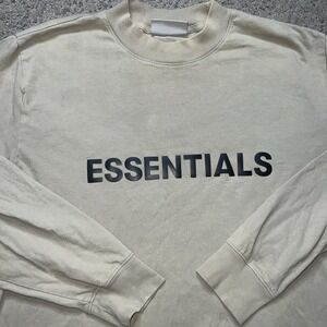 Essentials Fear Of God long sleeve Tee Tan Size Small Oversized